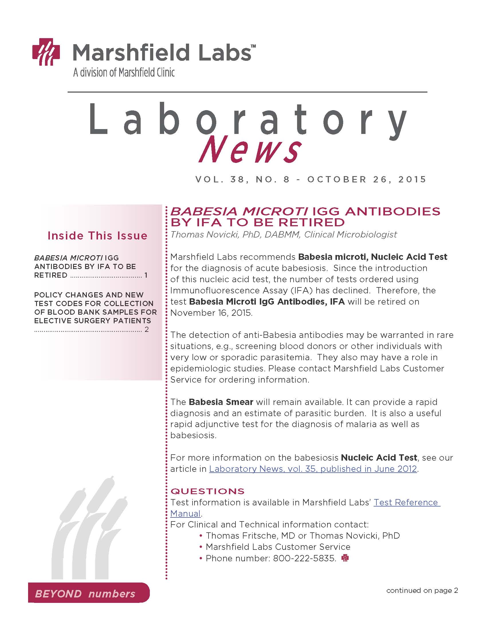 Laboratory News Cover
