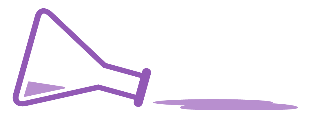 purple spilled beaker graphic